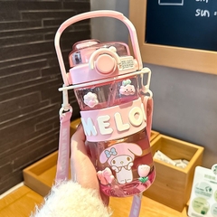 Bình nước ống hút đôi Sanrio dung tích lớn 745ml cho bé - Nhựa Tritan cao cấp