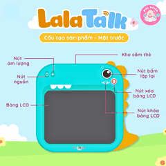 Máy Đọc Viết LalaTalk - Máy Đọc Thẻ Song Ngữ Anh Việt Có Phát Nhạc Kết Hợp Bảng Viết Tự Xóa Thông Minh Lalala Baby