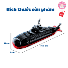 Đồ chơi lắp ráp xếp hình Qman 22018 - Tàu ngầm đen (523 chi tiết) - Dành cho bé trai từ 6 tuổi