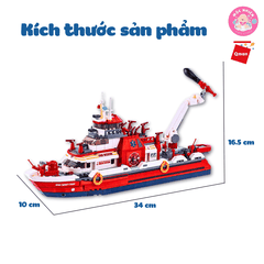 Đồ chơi lắp ráp xếp hình Qman 12028 - Tàu cứu hộ ven biển (589 chi tiết) - Dành cho bé trai từ 6 tuổi