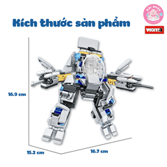 Đồ chơi lắp ráp xếp hình 2 trong 1 Woma C0665 - Tiêm kích biến hình (314 chi tiết)