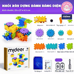 Mô hình lắp ráp Mideer lắp ghép động cơ bánh răng Electrogear Block Set