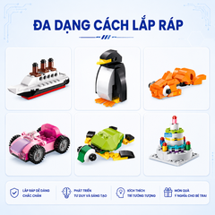 Đồ Chơi Lắp Ráp Xếp Hình Qman 2901 - Hộp Gạch Sáng Tạo Cơ Bản (460 Mảnh Ghép) - Dành cho bé từ 6 tuổi