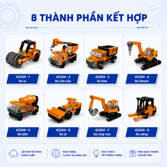 Đồ chơi xếp hình Qman 42204 - Xe xây dựng/ Xe vận tải hạng nặng (463 chi tiết)