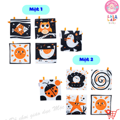 Đồ chơi 5 chất liệu phát triển thị giác, xúc xắc, thính giác - Lalala Baby