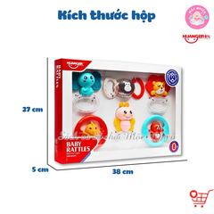 Đồ chơi Huanger HE0132 - Bộ 6 lục lạc động vật dễ thương (chịu được nhiệt độ sôi của nước)