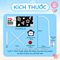 Combo Bộ Đồ chơi Treo Nôi Cũi Tự Động Quay có Phát Nhạc + 2 cục Pin tiểu 2A - Lalala baby