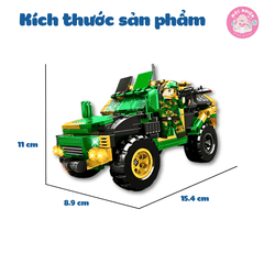 Đồ chơi lắp ráp 2 trong 1 Woma C0663 - Xe quân sự biến hình (325 mảnh ghép)