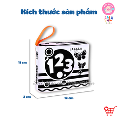 Combo 04 cuốn Sách vải mini (Loại A) kích thích thị giác cho bé sơ sinh 0 đến 12 tháng - Lalala Baby - 8 trang kích thước 12x11 cm