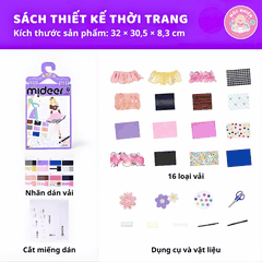 Sổ tay thiết kế thời trang Mideer kèm vải - Đồ chơi cho bé gái Dress-up Fashion Guide MD2348