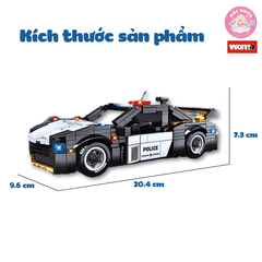 Đồ chơi lắp ráp xếp hình 2 trong 1 Woma C5022 - Xe cảnh sát biến hình Robot SWAT (431 chi tiết)
