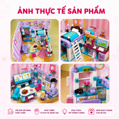 Đồ chơi lắp ráp Qman 4801 - Phòng của bé gái (194 mảnh ghép) - Dành cho bé từ 6 tuổi