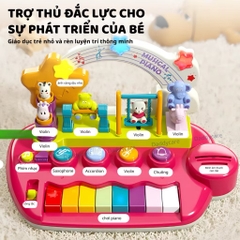 Đồ chơi âm nhạc cho bé kèm đàn piano điện tử có hiệu ứng động vật nhảy múa Goodway Musical Piano