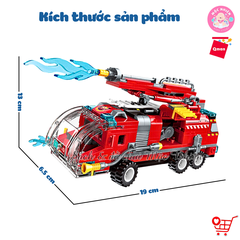 Đồ chơi lắp ráp, xếp hình Qman 1805 - Biệt đội xe cứu hỏa (313 mảnh ghép)