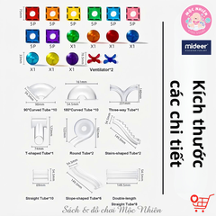 Bộ Stem thiết kế đường bóng Mideer Colorful Magnetic Tiles–Marble Run - đồ chơi nam châm cho bé MD1166