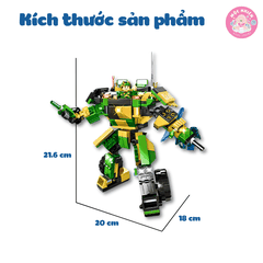 Đồ chơi lắp ráp 2 trong 1 Woma C0663 - Xe quân sự biến hình (325 mảnh ghép)