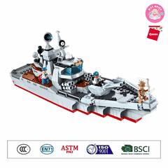 Đồ chơi lắp ráp tàu chiến quân sự Qman 1722 - Tiến quân (539 mảnh ghép) - Dành cho bé trai từ 6 tuổi