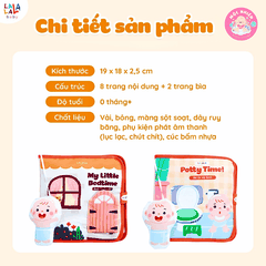 Sách vải bận rộn Lalala Baby đồ chơi vải đồ chơi đa tương tác đồ chơi montessori cho bé sơ sinh