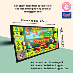Bộ Cờ Tỷ Phú Việt Nam Plus 34 tỉnh thành (có nam châm) - Chiến lược kinh doanh chơi nhóm bạn 4 và 6 người - Hiệu Foxi