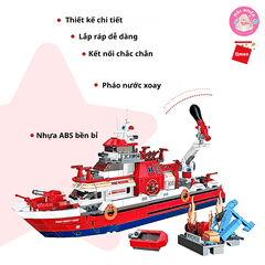 Đồ chơi lắp ráp xếp hình Qman 12028 - Tàu cứu hộ ven biển (589 chi tiết) - Dành cho bé trai từ 6 tuổi