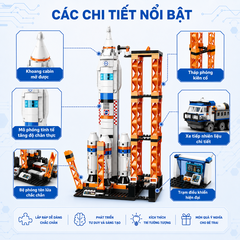 Đồ chơi lắp ráp, xếp hình Qman 1140 - Vụ phóng tàu không gian - Bộ lớn 632 mảnh ghép
