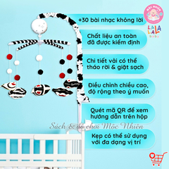 Combo Bộ Đồ chơi Treo Nôi Cũi Tự Động Quay có Phát Nhạc + 2 cục Pin tiểu 2A - Lalala baby