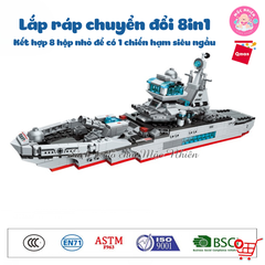Đồ Chơi Lắp Ráp Tàu Chiến Qman 1411 - Tàu tuần dương biển (700 mảnh ghép) - Dành Cho Bé Trai Từ 6 Tuổi