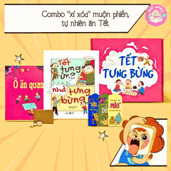Hộp quà Tết tưng bừng cho bé độ tuổi 5+ gồm sách và set đồ chơi dân gian Ô ăn quan