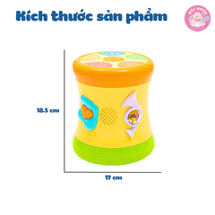 Trống đồ chơi hai mặt phát nhạc cho bé Goodway Drum GW3501C, Đồ Chơi Âm Nhạc An Toàn Cho Bé Từ 12 Tháng Tuổi