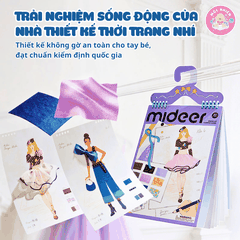 Sổ tay thiết kế thời trang Mideer kèm vải - Đồ chơi cho bé gái Dress-up Fashion Guide MD2348