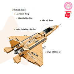 Đồ chơi lắp ráp xếp hình Qman 22013 - Tiêm kích 376 chi tiết (có 03 nhân vật minifigues)