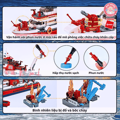 Đồ chơi lắp ráp xếp hình Qman 12028 - Tàu cứu hộ ven biển (589 chi tiết) - Dành cho bé trai từ 6 tuổi