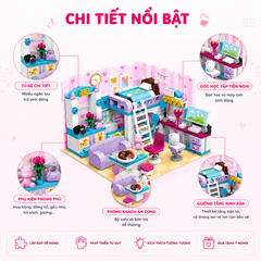 Đồ chơi lắp ráp Qman 4801 - Phòng của bé gái (194 mảnh ghép) - Dành cho bé từ 6 tuổi