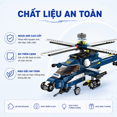 Đồ chơi lắp ráp xếp hình Qman 1801 - Trực thăng chiến đấu (381 mảnh ghép)