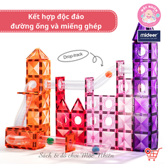 Bộ Stem thiết kế đường bóng Mideer Colorful Magnetic Tiles–Marble Run - đồ chơi nam châm cho bé MD1166