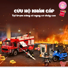 Đồ chơi lắp ráp xếp hình Qman 12022 - Cứu hoả trạm x ăng nhiên liệu (275 chi tiết) - Dành cho bé từ 6 tuổi