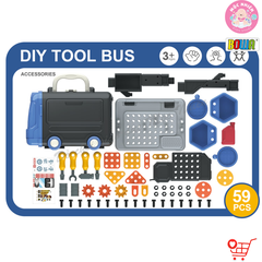 Đồ chơi nhập vai Bowa 8071 - Xe buýt công cụ kỹ sư 59 chi tiết