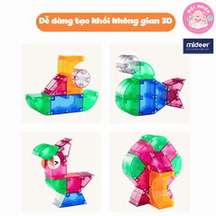 Đồ chơi xếp hình nam châm ánh sáng hình khối - Mideer Creative Magnetic Building Blocks - Dành cho bé từ 3 tuổi