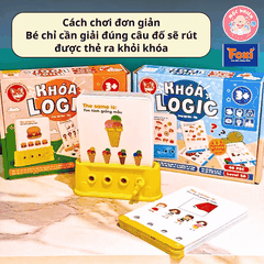 Đồ chơi trí tuệ giải câu đố cho bé từ 3-7 tuổi - Khoá logic phát triển tư duy (Song ngữ Anh Việt) - Hiệu Foxi