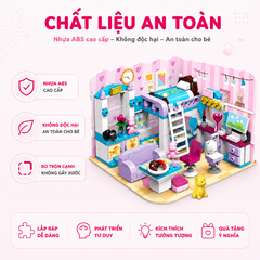 Đồ chơi lắp ráp Qman 4801 - Phòng của bé gái (194 mảnh ghép) - Dành cho bé từ 6 tuổi