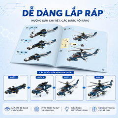 Đồ chơi lắp ráp xếp hình Qman 1801 - Trực thăng chiến đấu (381 mảnh ghép)