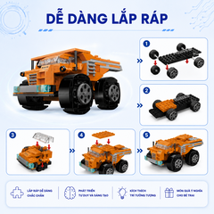 Đồ chơi xếp hình Qman 42204 - Xe xây dựng/ Xe vận tải hạng nặng (463 chi tiết)