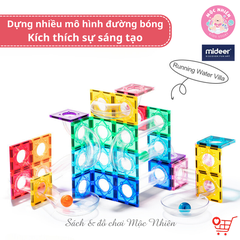 Bộ Stem thiết kế đường bóng Mideer Colorful Magnetic Tiles–Marble Run - đồ chơi nam châm cho bé MD1166