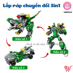 Đồ chơi lắp ráp xếp hình Keepplay 42115 - Robot xanh biến hình
