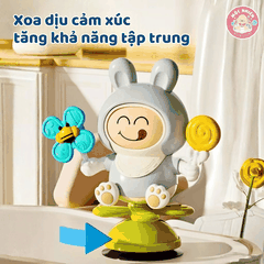 Đồ chơi thỏ nhảy múa thay đổi biểu cảm kèm chong chóng xoay tròn cho bé sơ sinh Goodway Rabbit