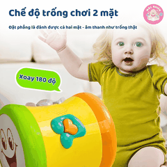 Trống đồ chơi hai mặt phát nhạc cho bé Goodway Drum GW3501C, Đồ Chơi Âm Nhạc An Toàn Cho Bé Từ 12 Tháng Tuổi