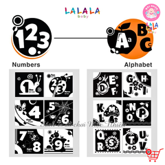 Combo 04 cuốn Sách vải mini (Loại A) kích thích thị giác cho bé sơ sinh 0 đến 12 tháng - Lalala Baby - 8 trang kích thước 12x11 cm