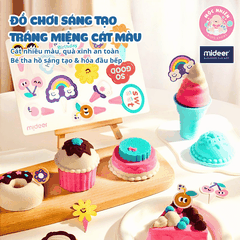 Đồ chơi Cát động lực Mideer kèm dụng cụ tạo hình thủ công làm bánh cho bé cao cấp Color Magic Sand (MD4326)
