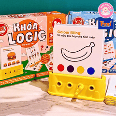 Đồ chơi trí tuệ giải câu đố cho bé từ 3-7 tuổi - Khoá logic phát triển tư duy (Song ngữ Anh Việt) - Hiệu Foxi