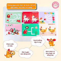 Học liệu tô xóa Lala Tracing Plus - Đồ chơi giấy tô xóa thông minh đồ chơi tô xóa cho bé -Lalala baby